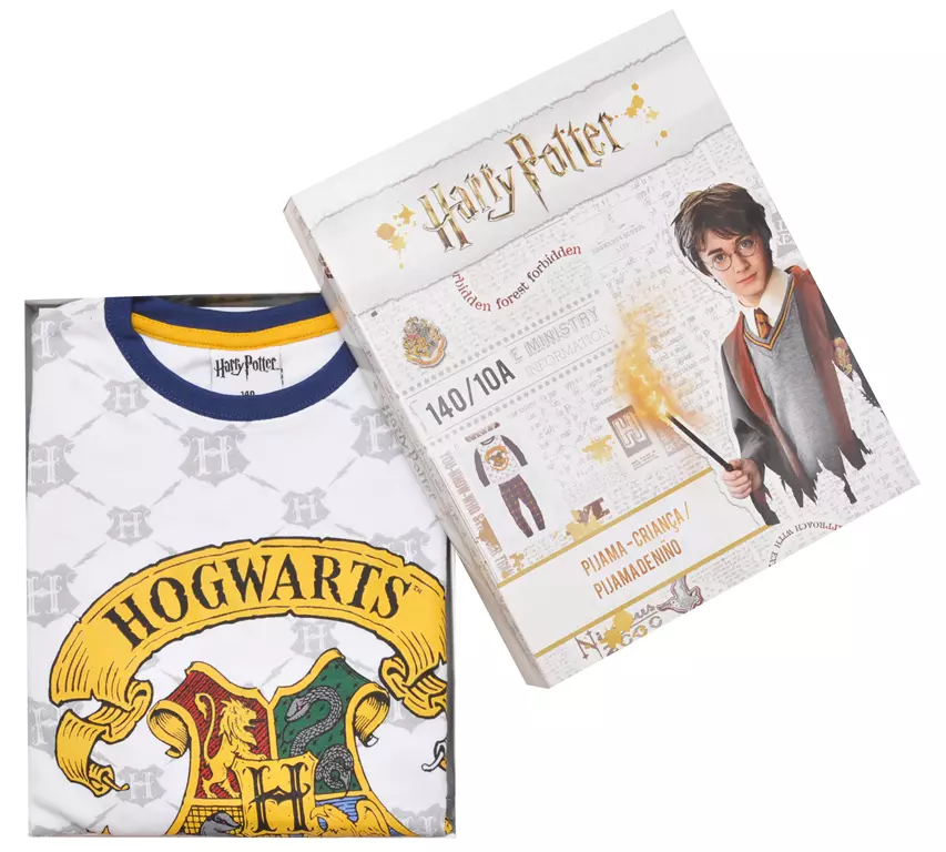Harry Potter Pyjama Kinderen – Hogwarts Design – 100% Katoen – Maat 116 – In Cadeaudoos – Officiële Licentie - Afbeelding 3