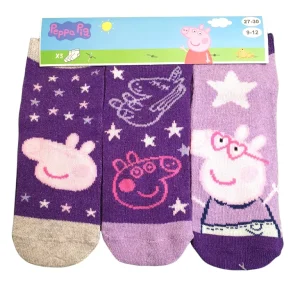 3 paar enkelsokken Peppa Pig - paars - maat 31/34