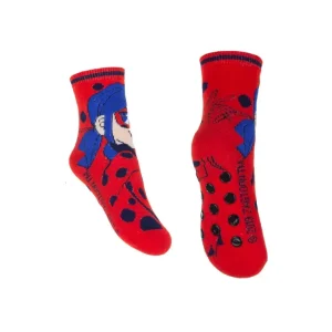 Miraculous Ladybug Antislip Sokken Kinderen – Rood met Ladybug Afbeelding – Maten 23/26 & 27/30 – Officiële Licentie
